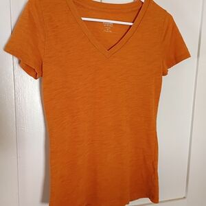 Mossimo Supply Co. Orange V-Neck Short Sleeve Tee